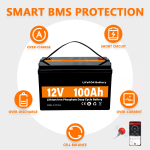 LiFePO4 ថាមពលថ្មផ្ទុកថាមពលពន្លឺព្រះអាទិត្យ 12V 100Ah